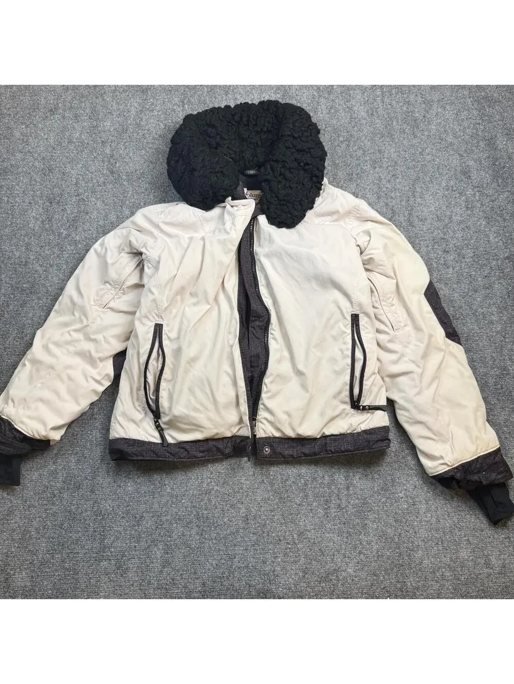 Columbia Titanium Tech Jacket Women's L Black Cream Sherpa Lined